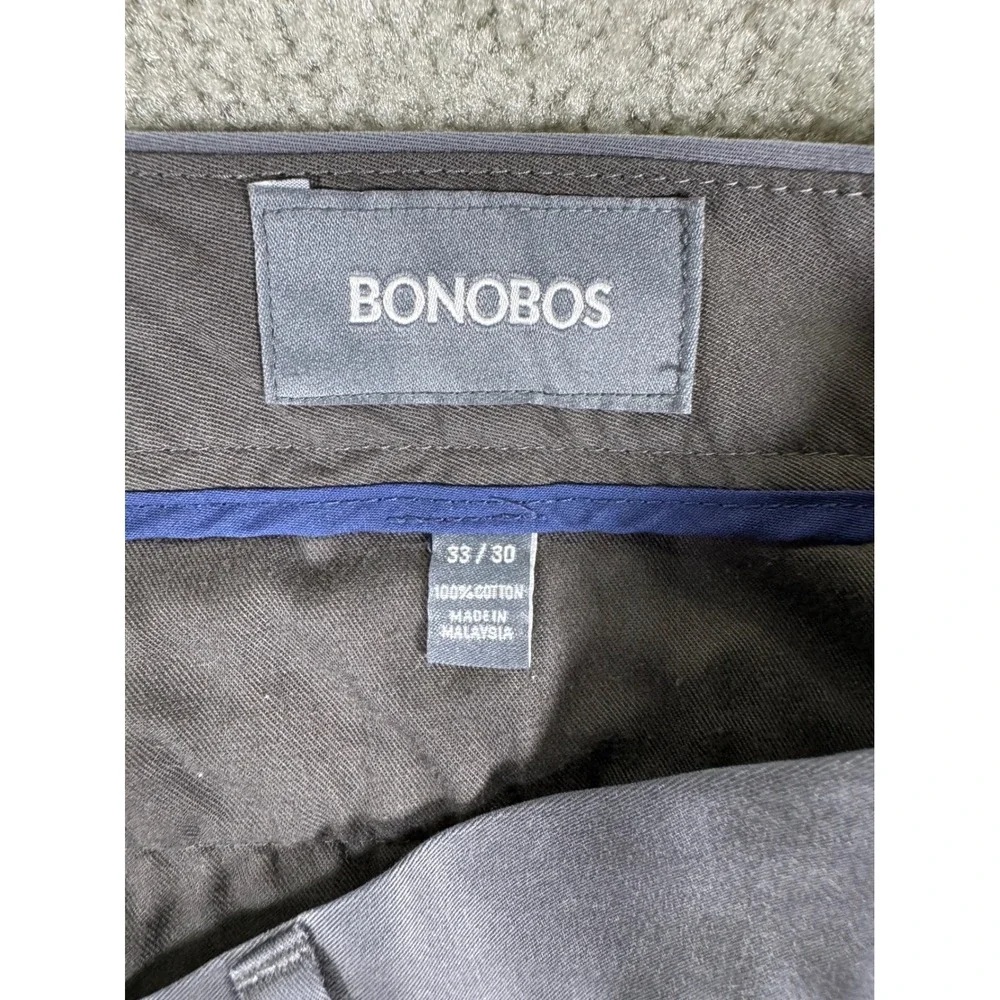 Bonobos Friday Chinos Grey Slim Straight 100% Cotton Pants Mens 33x30